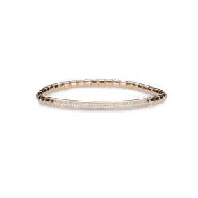 14K & 18K Gold and Three Row Micro-Pave Bar ID Stretch Bracelet