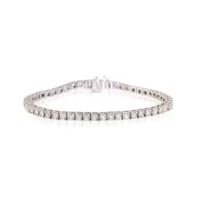 14K WHITE GOLD ROUND BRILLIANT CUT DIAMOND TENNIS BRACELET 4.00CTW