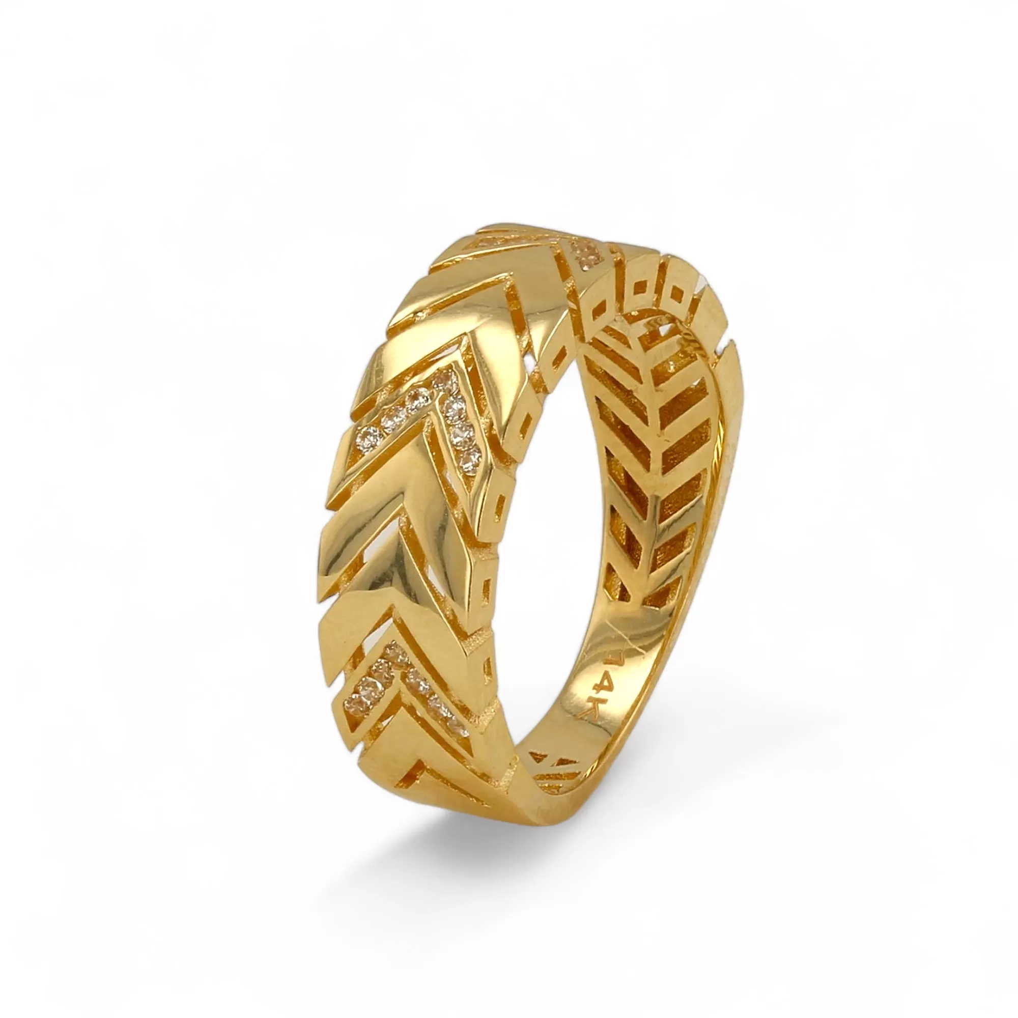 14K Yellow gold spiga ring-227411