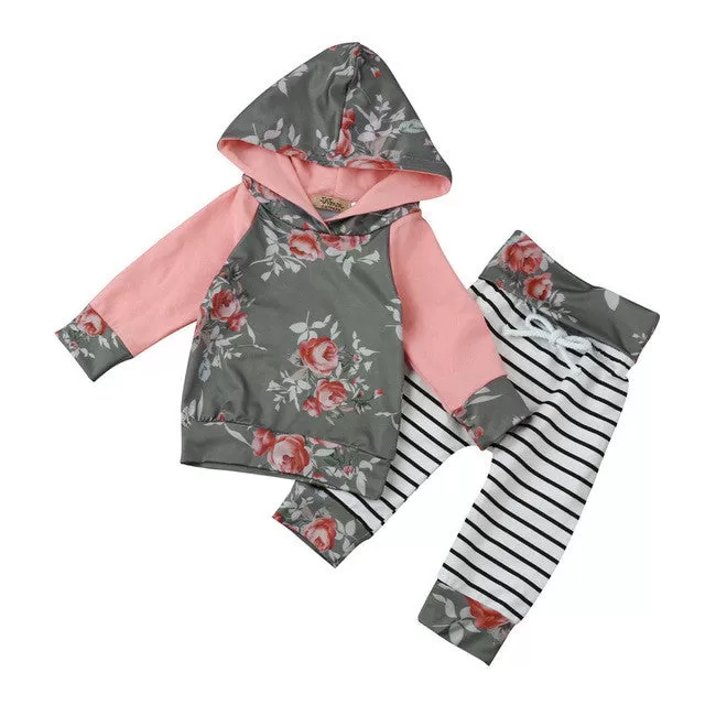 2 Piece Grey Garden Baby Girl Sweatshirt and Pants