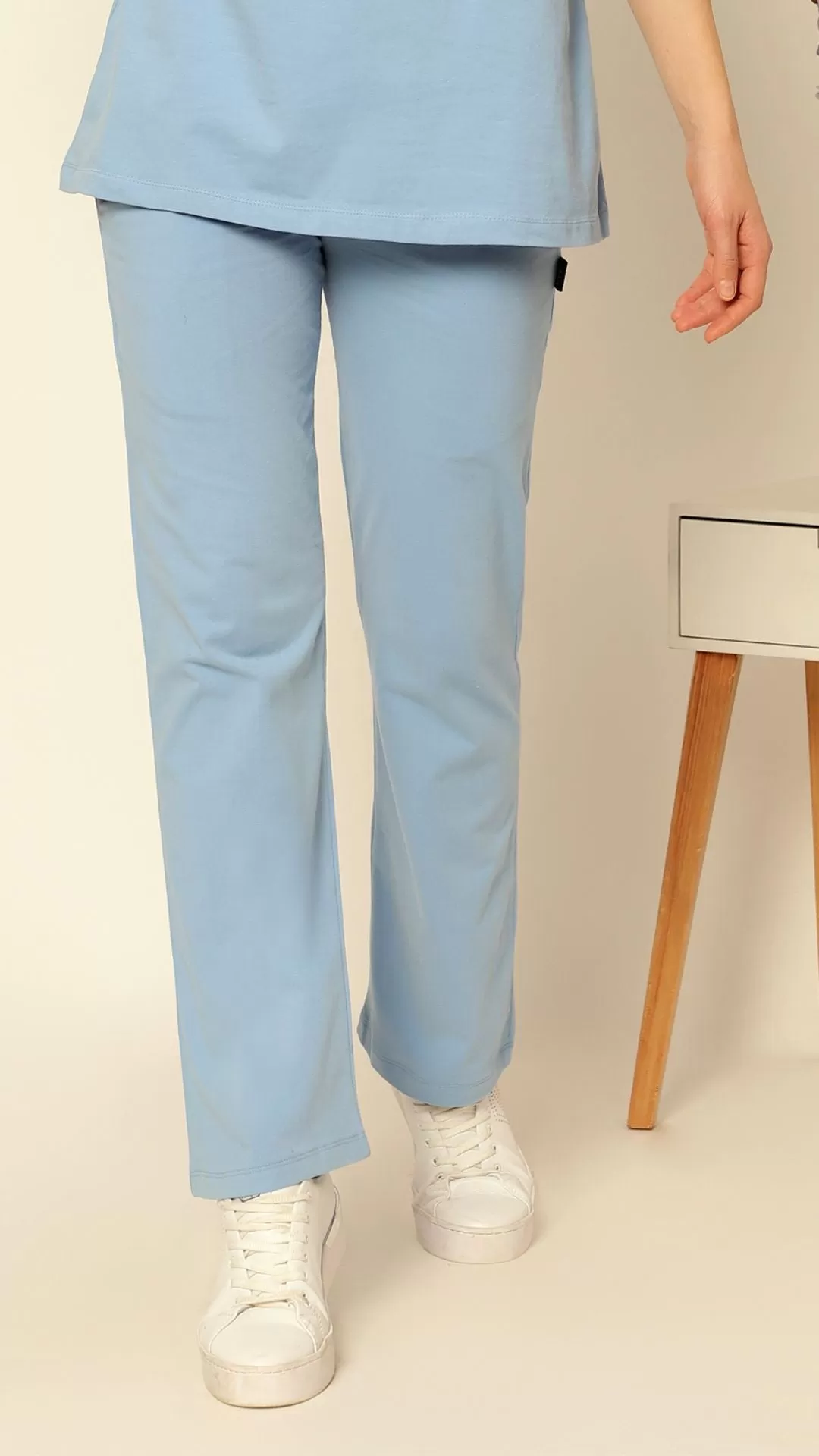 247 Zactive™ Baby Blue High Waisted Maternity Trouser WITH POCKETS