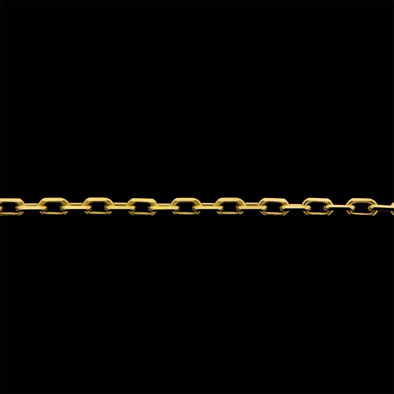 6 14KT Gold Elongated Diamond Cut Cable Chain 1.6mm