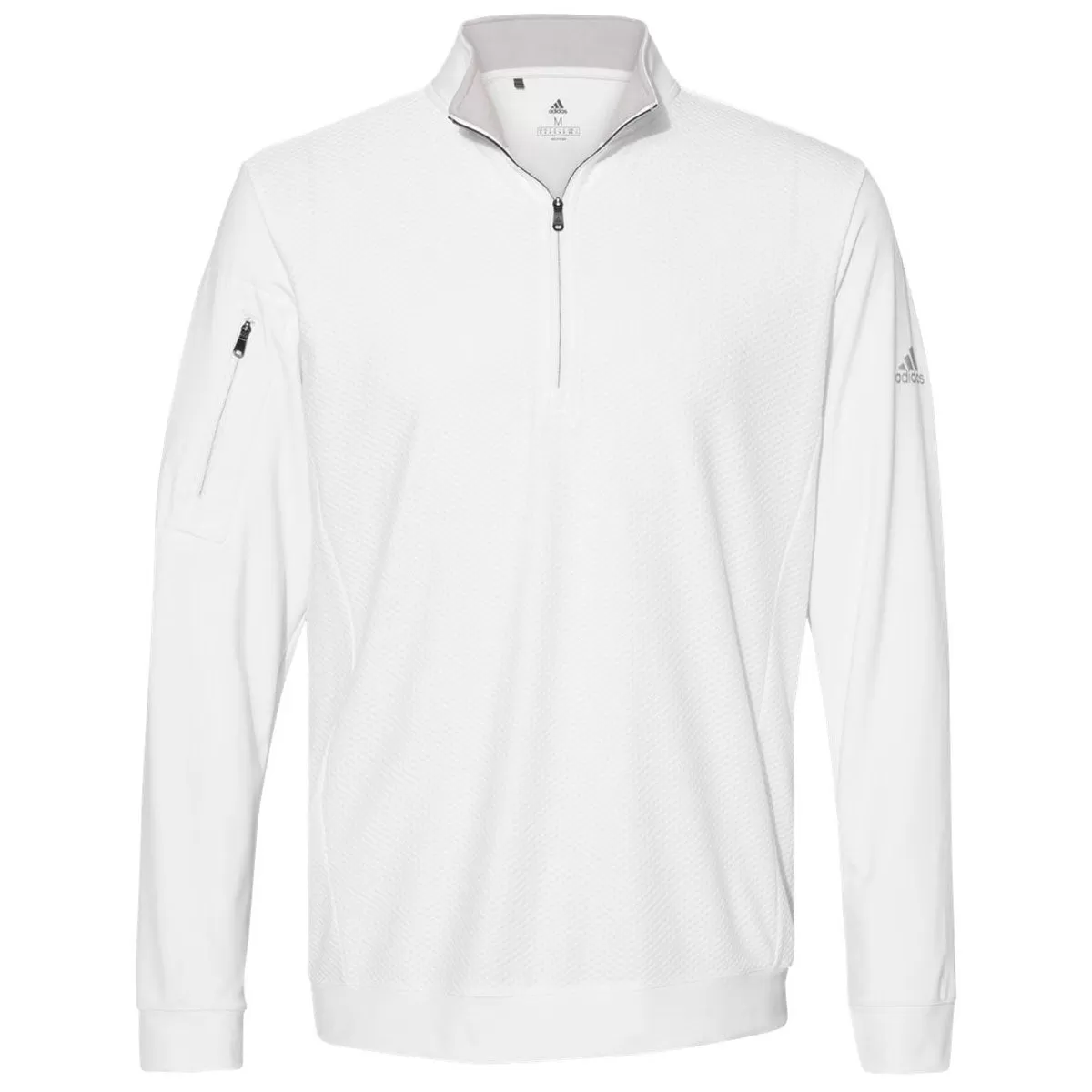 adidas Men's White Performance Texture Quarter Zip