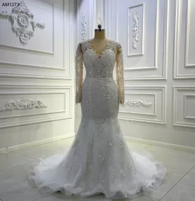 AM1273 Full Sleeve Lace Mermaid Wedding Dress