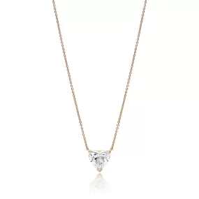 Angie 4 Carat N SI2 Heart Shape Diamond Pendant Necklace in 18K Yellow Gold For Ladies. GIA Certified By Mike Nekta