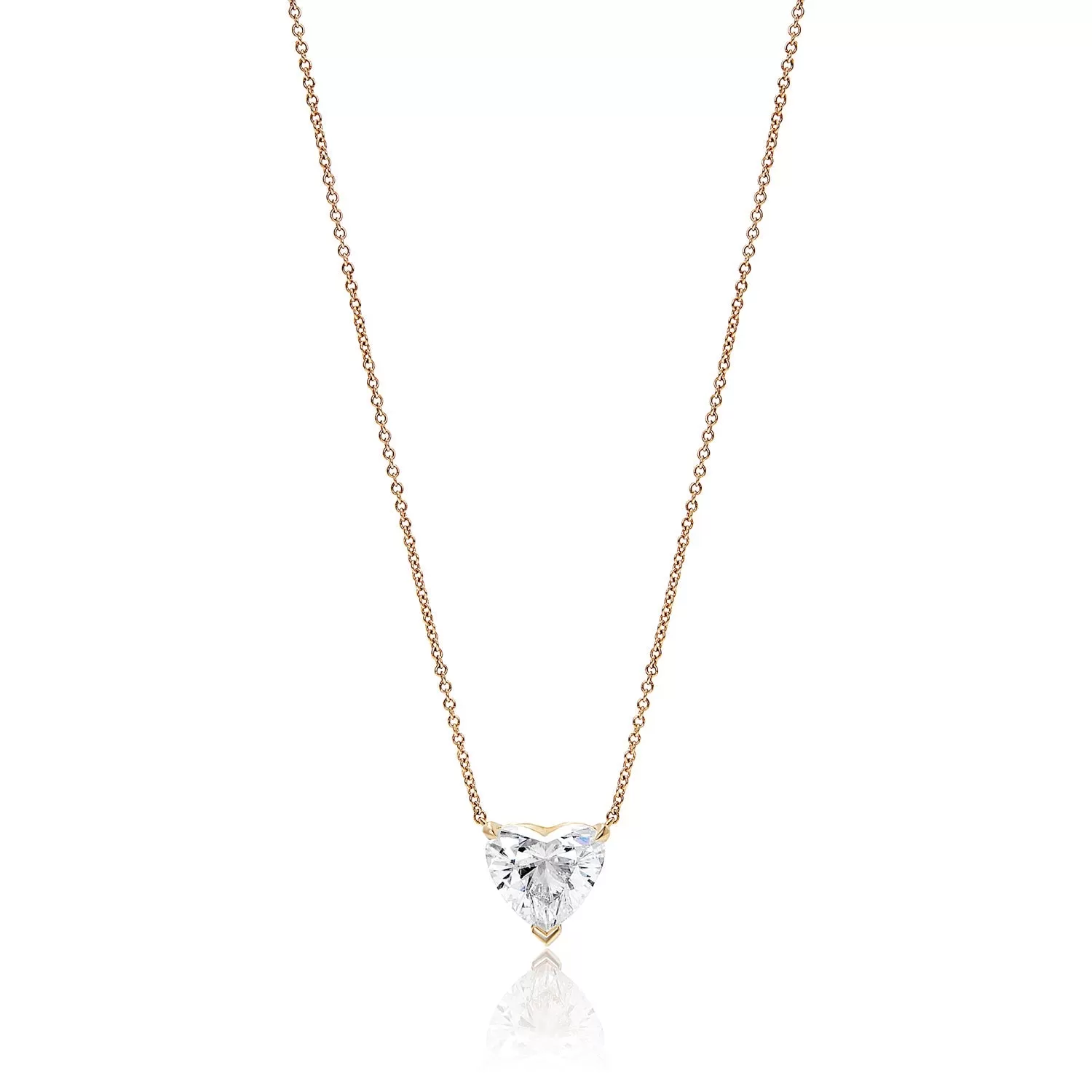 Angie 4 Carat N SI2 Heart Shape Diamond Pendant Necklace in 18K Yellow Gold For Ladies. GIA Certified By Mike Nekta