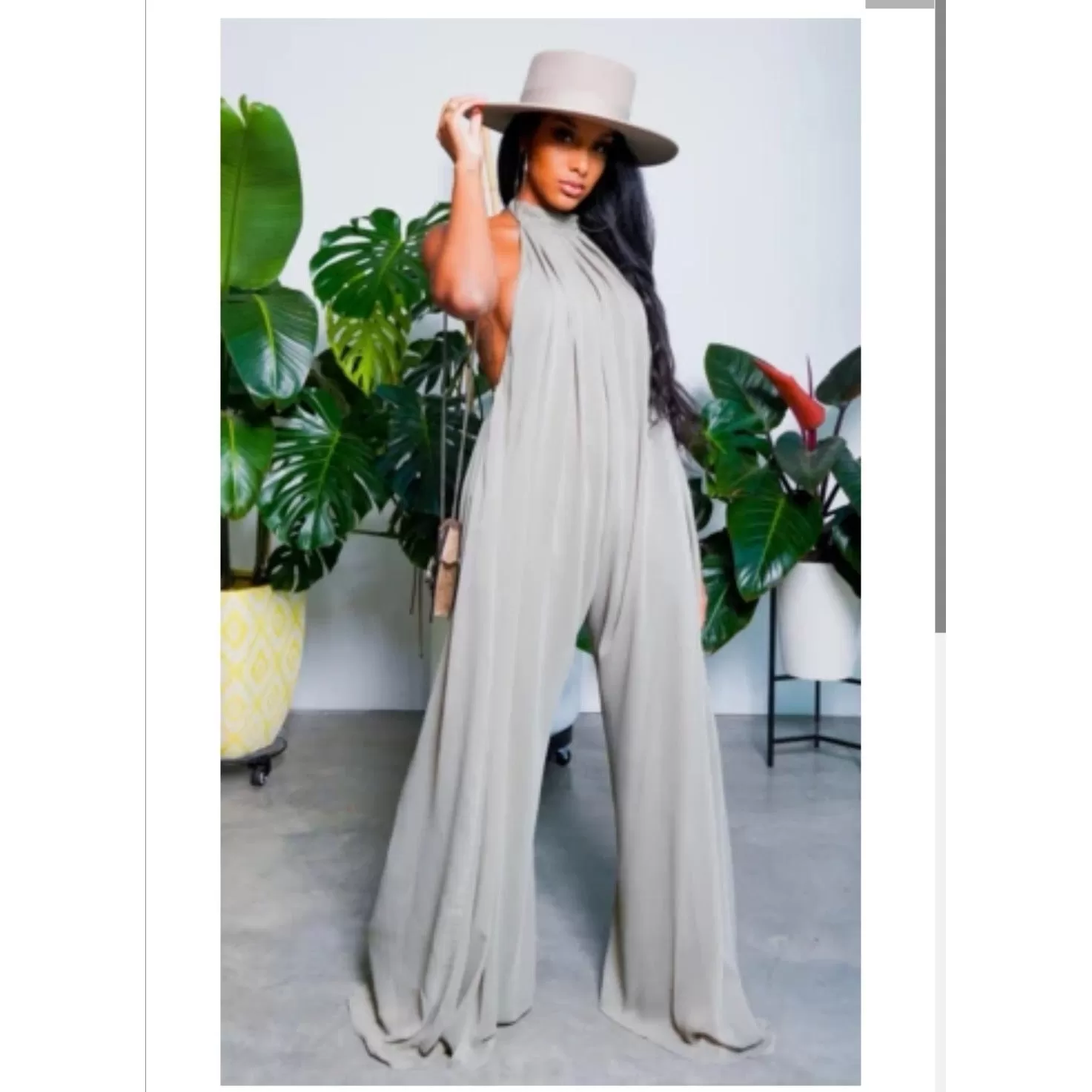 Backless Wide Leg Jumpsuit