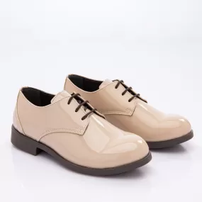 Beige Patent Lace Dress Shoes