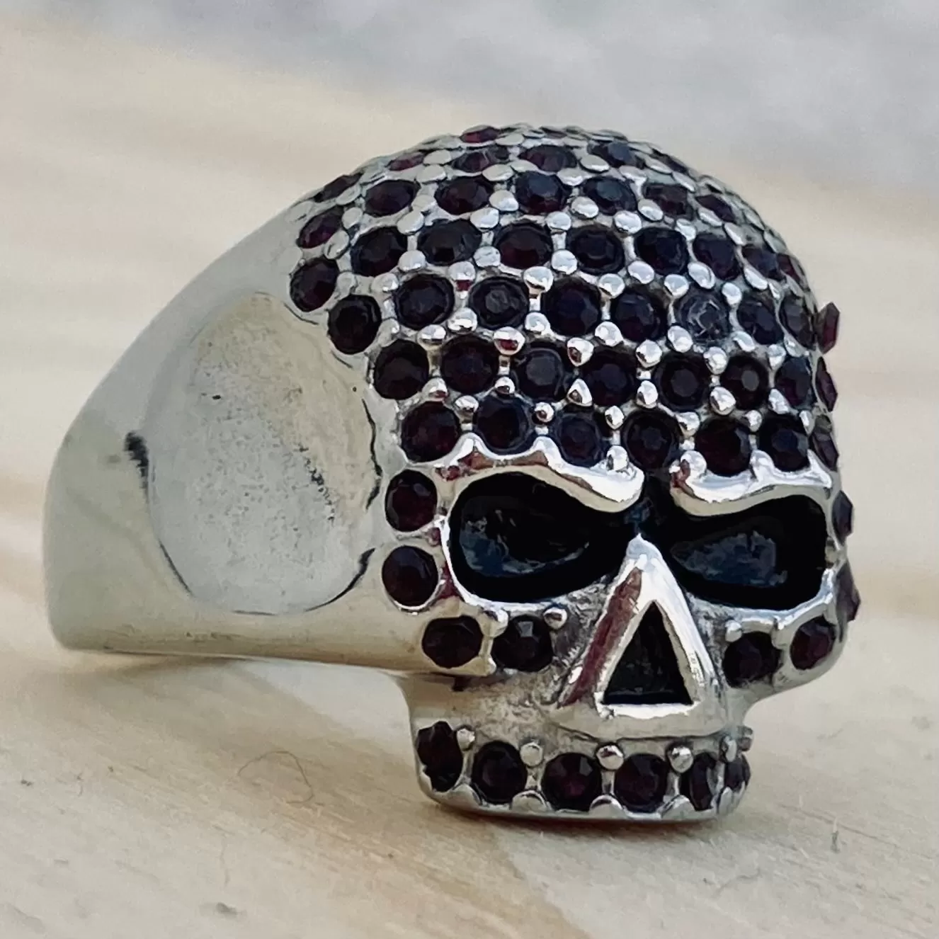 Bling Skull Ring - Dark Purple - R146