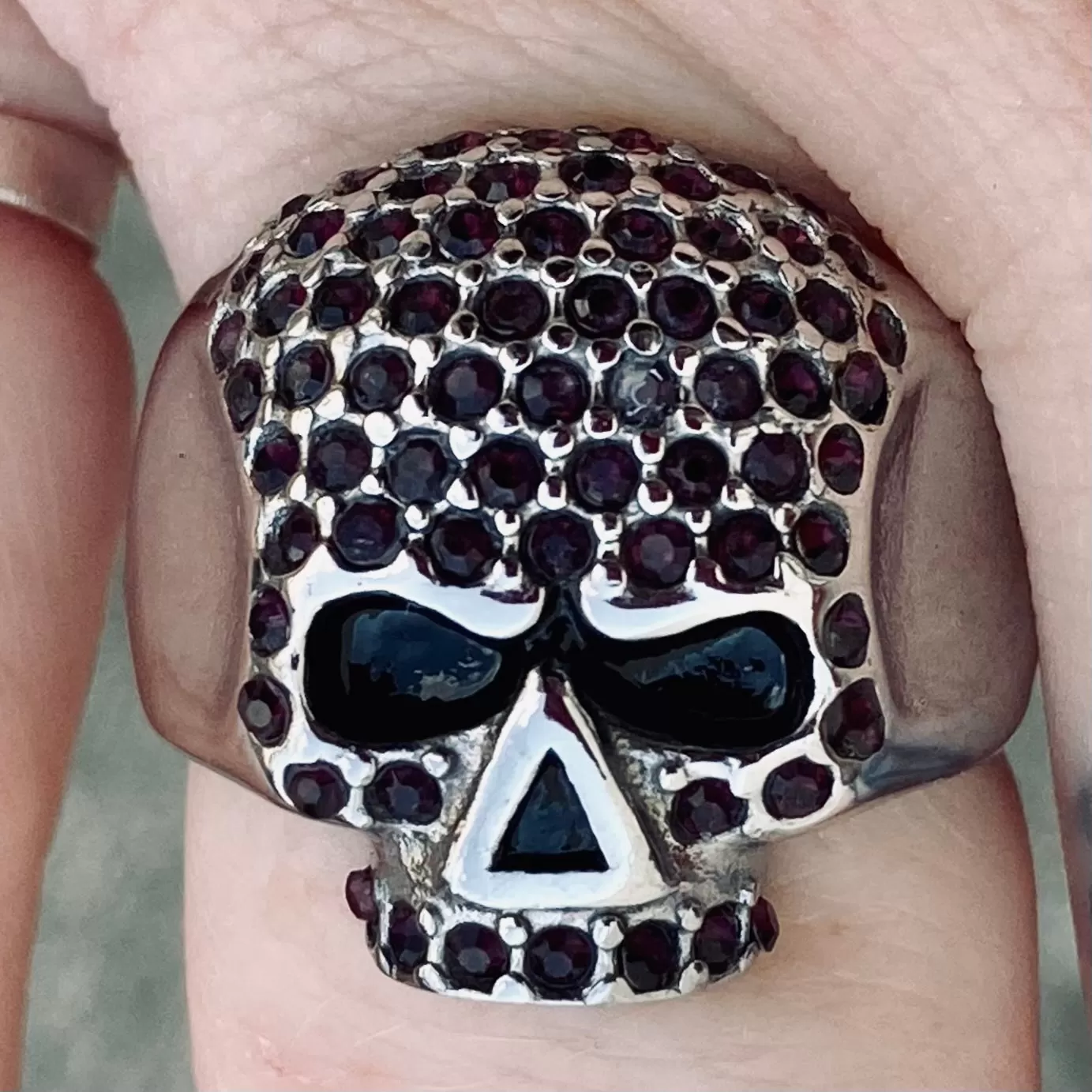 Bling Skull Ring - Dark Purple - R146