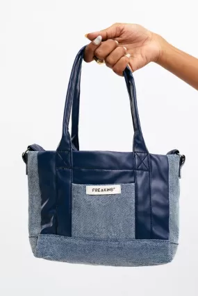 Blue Denim Leather Bag