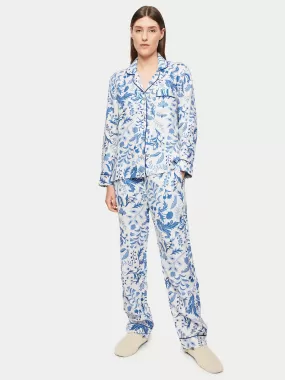 Botanist Floral Linen Pyjama | White