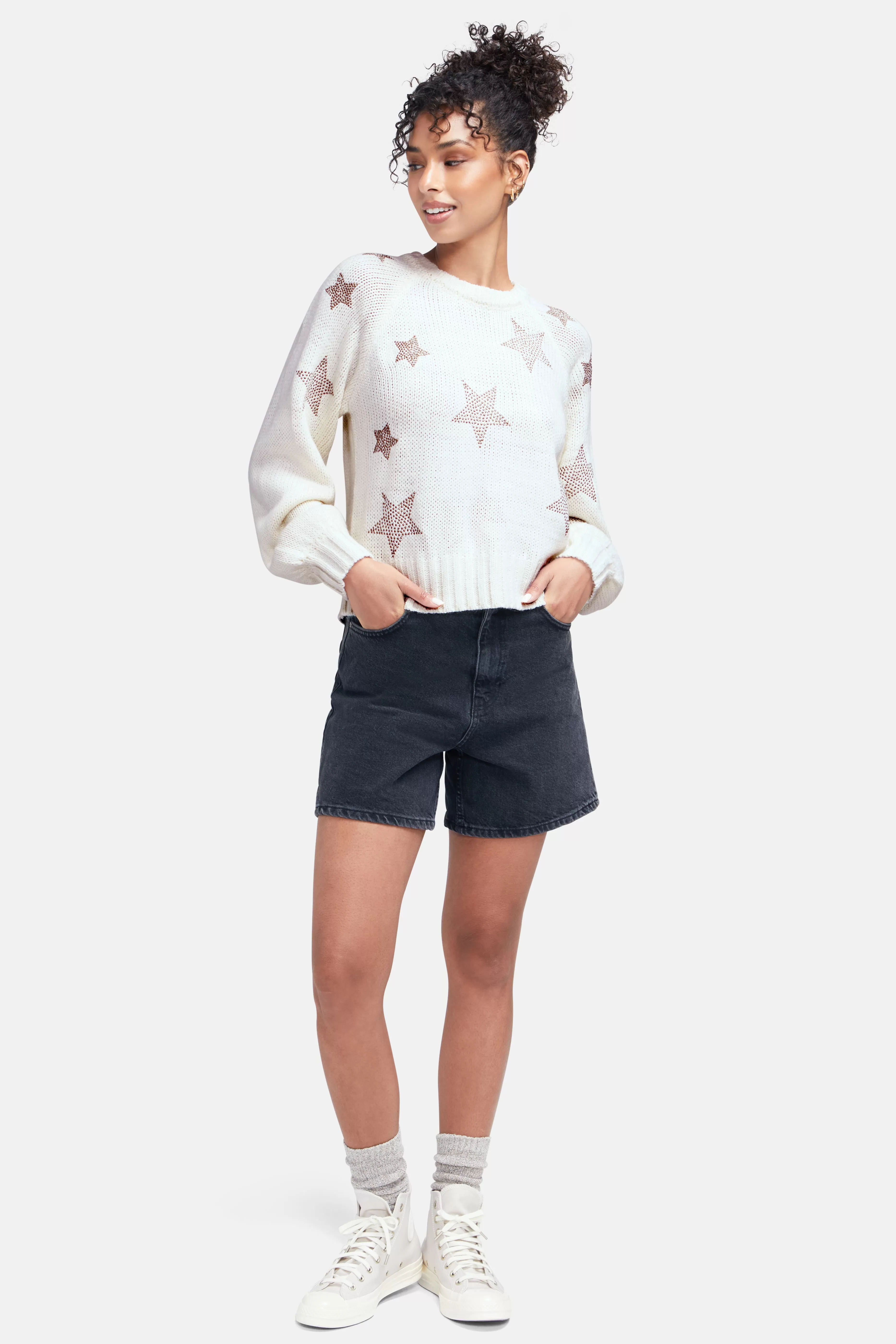 Bridget Star Sweater | Whisper White