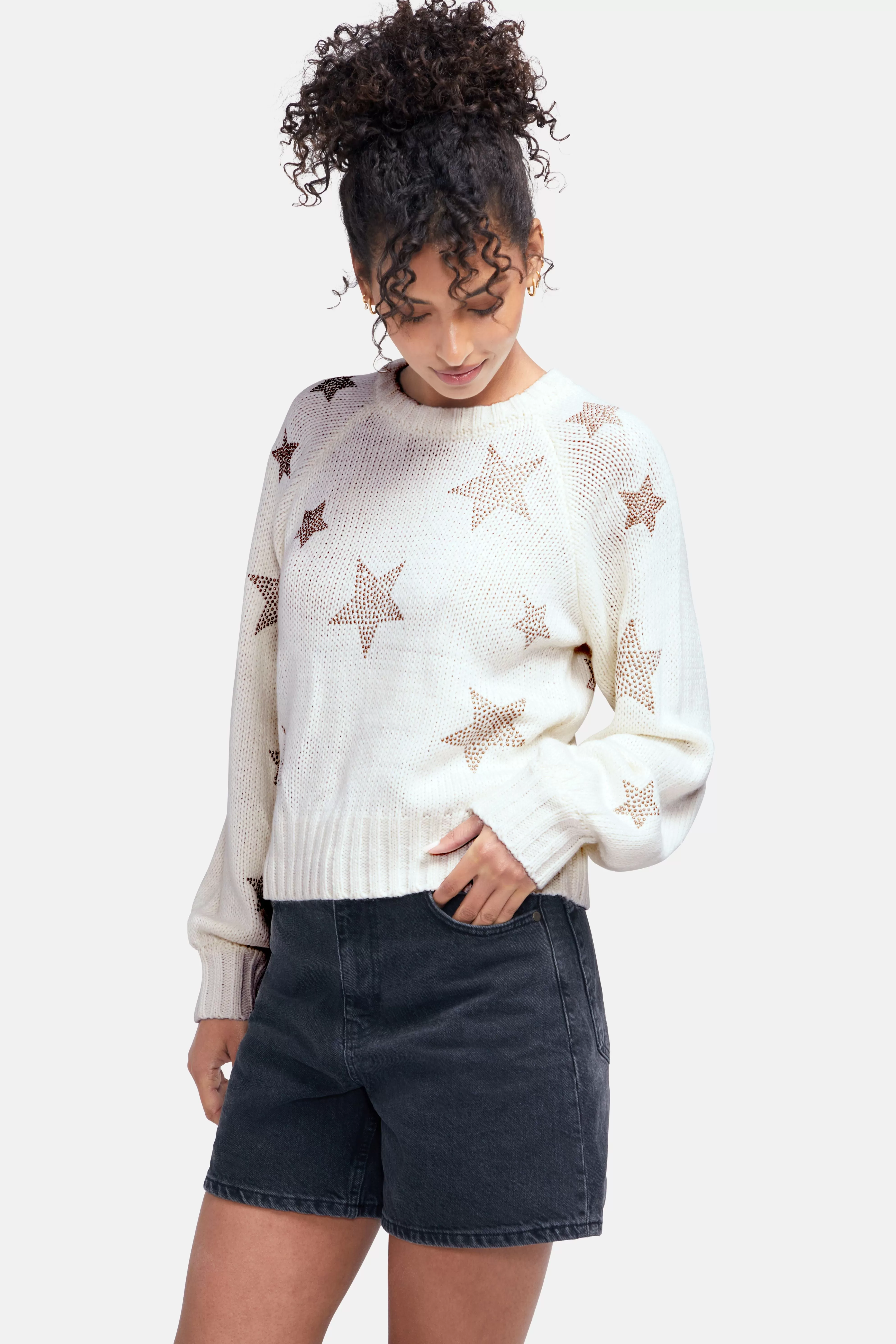 Bridget Star Sweater | Whisper White