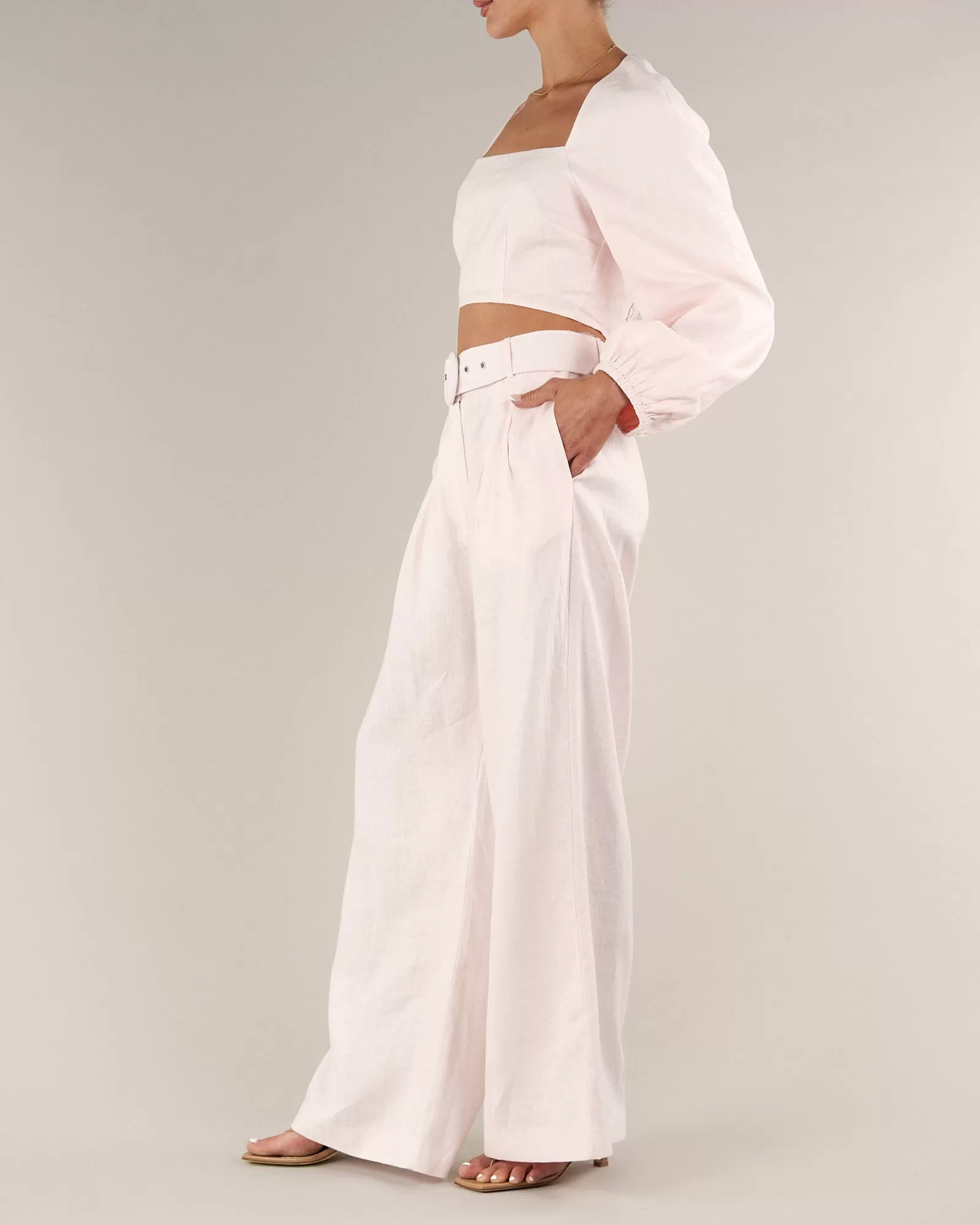 Bridgette Linen Pant - Rosewater