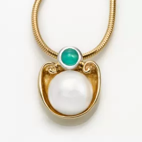 Caribbean Dreams 18K Gold Chrysocolla Pearl Pendant