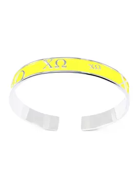 Chi Omega Bangle Cuff Bracelet (Yellow)