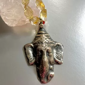 Citrine Necklace With Ganesha