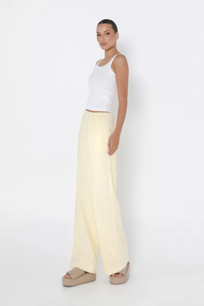 Clara Pants | Lemon/White