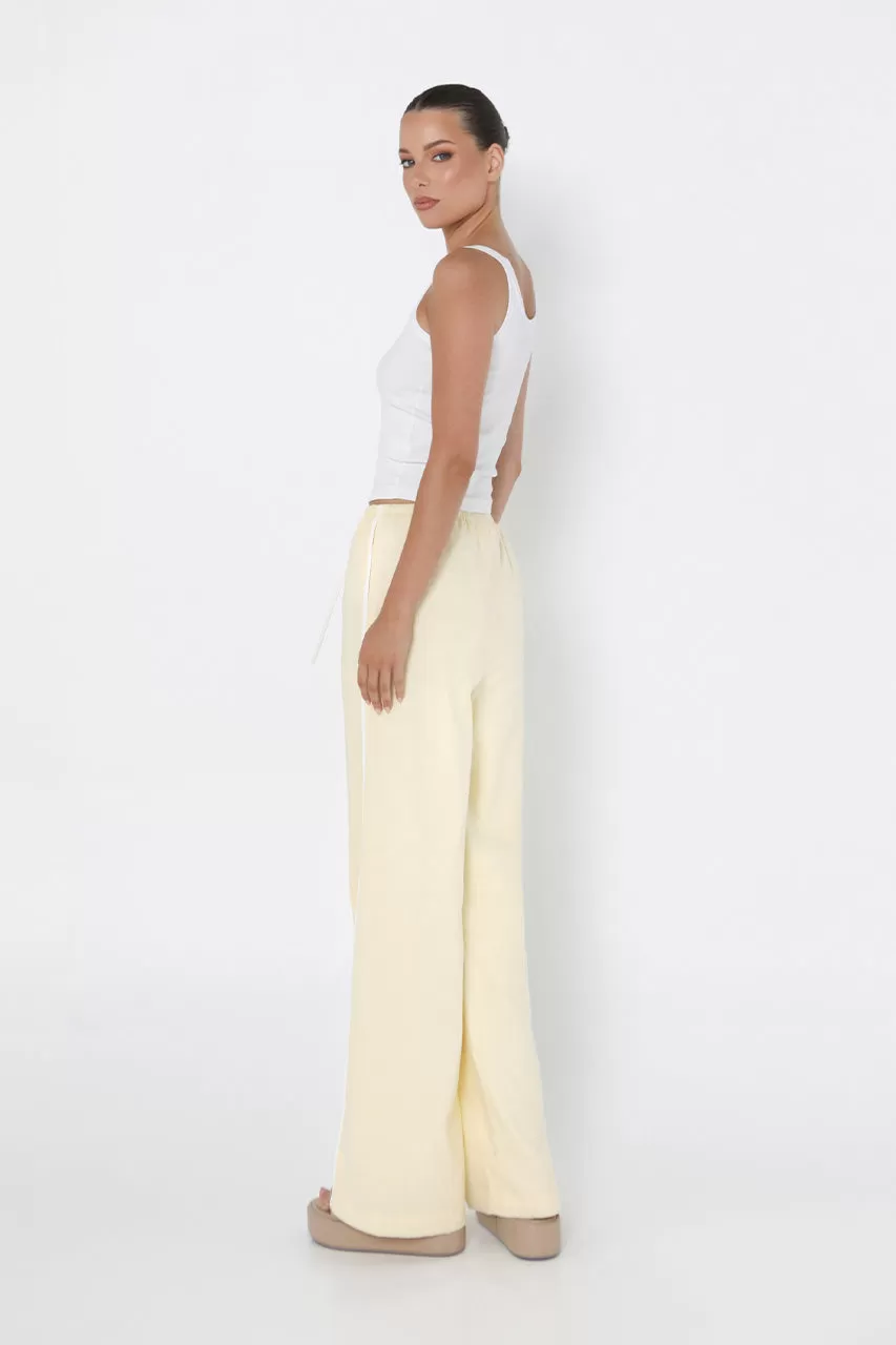 Clara Pants | Lemon/White