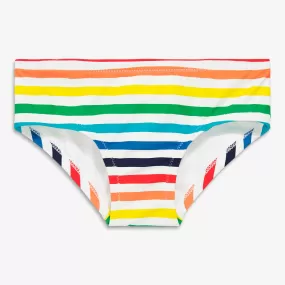 Clearance swim bikini bottom in rainbow stripe