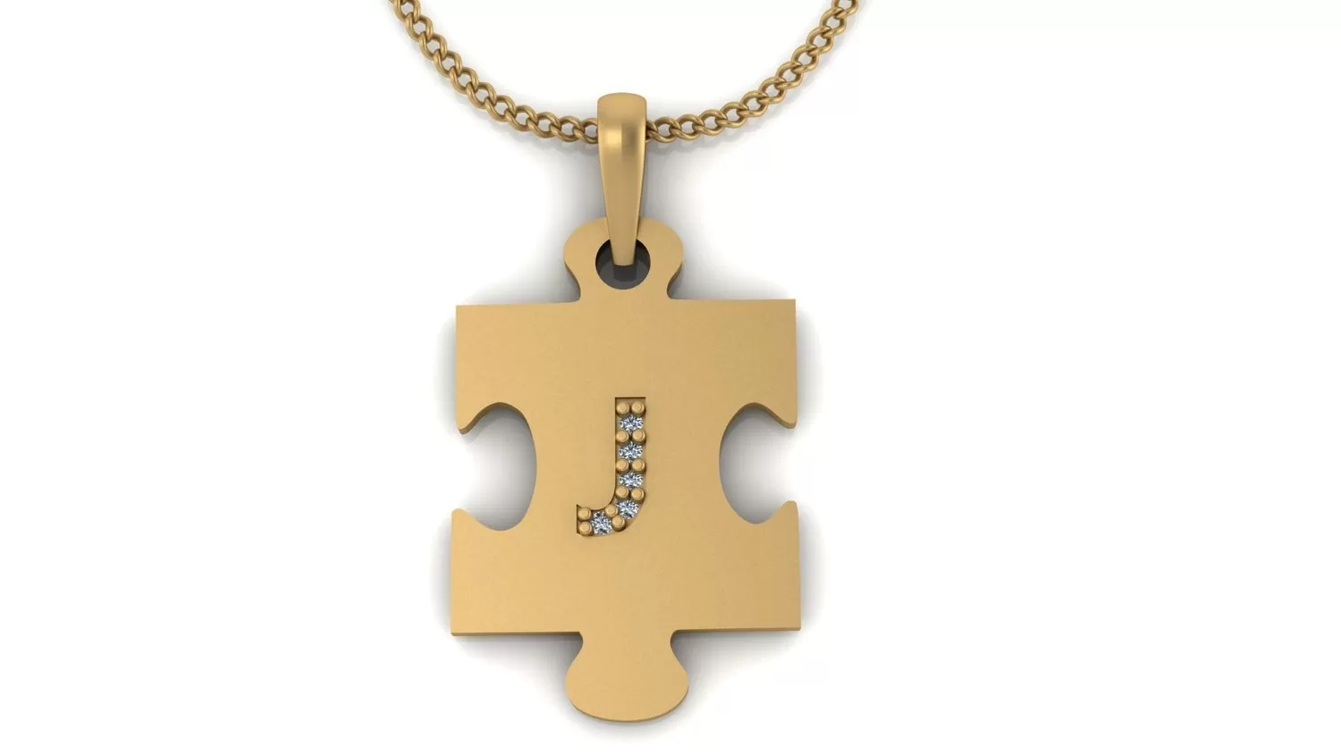 Customizable Initial Puzzle Piece Pendant