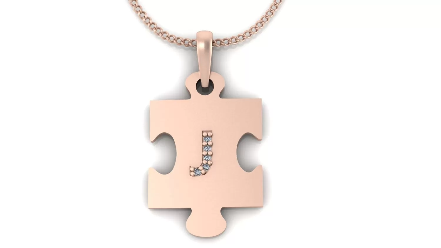 Customizable Initial Puzzle Piece Pendant