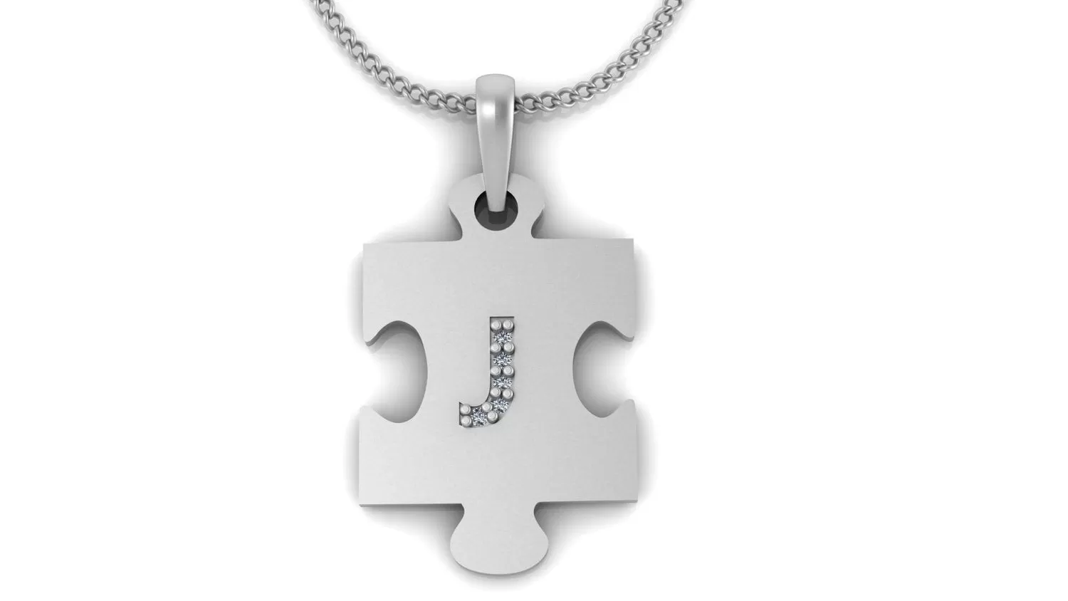 Customizable Initial Puzzle Piece Pendant