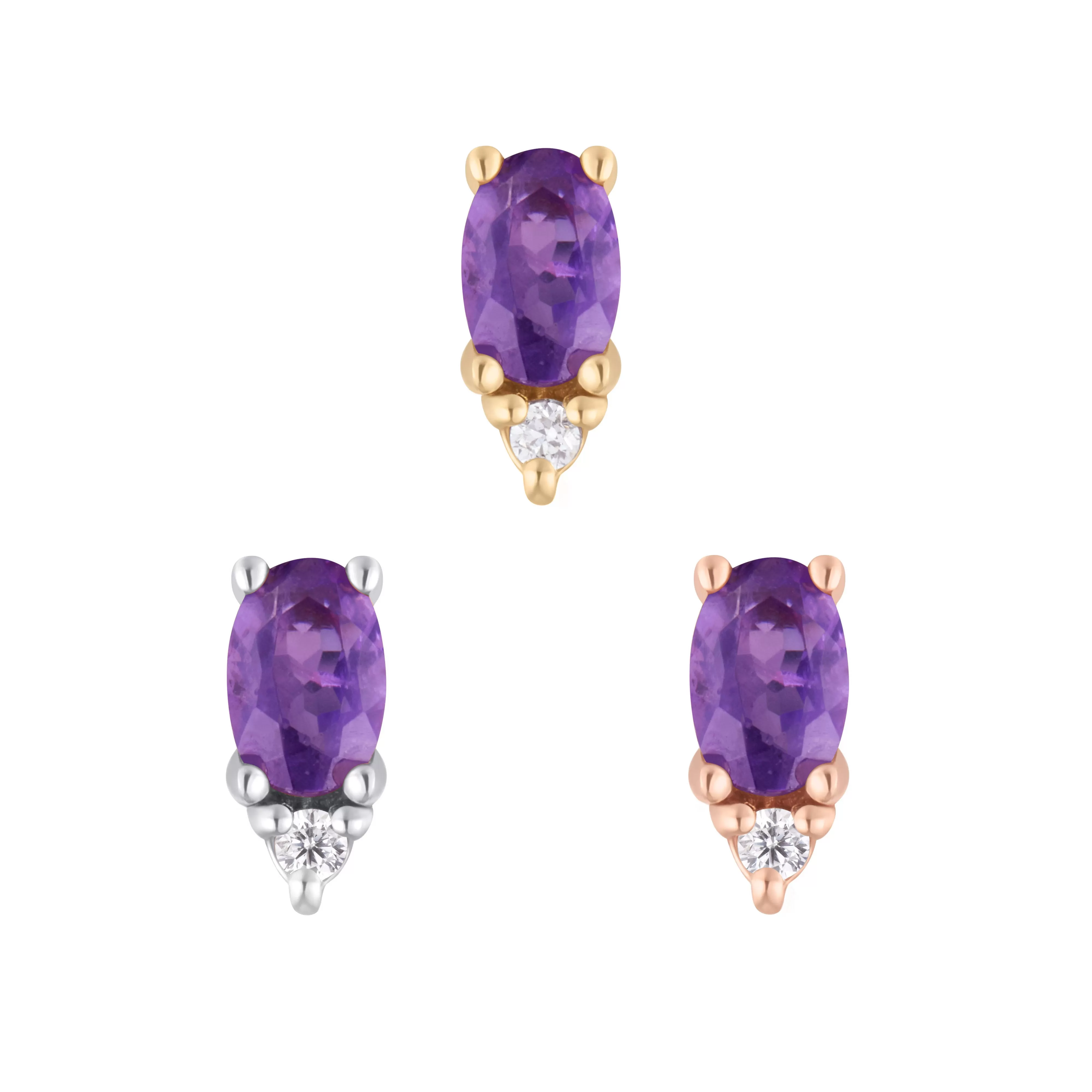 Desden - Amethyst   CZ - Threadless End