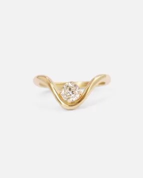 Diamond and Gold Curved Ring