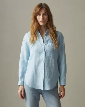 Easy Linen Long Sleeve Shirt - Dream Blue