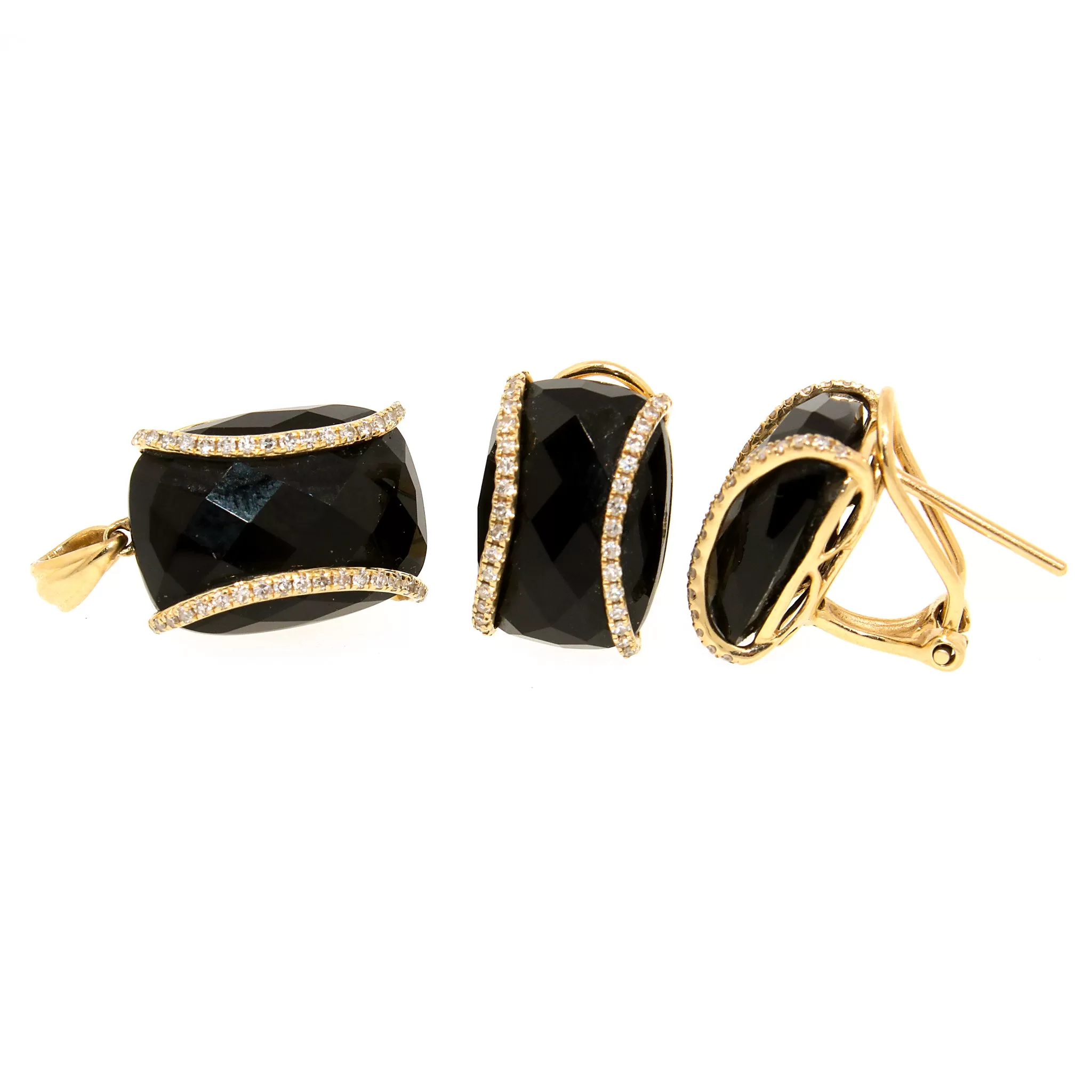 Effy Yellow Gold Onyx and Diamond Jewelry Set