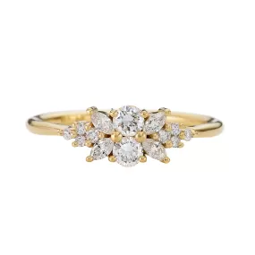 Engagement Ring with a Cluster of Diamonds - Small Flora Ring