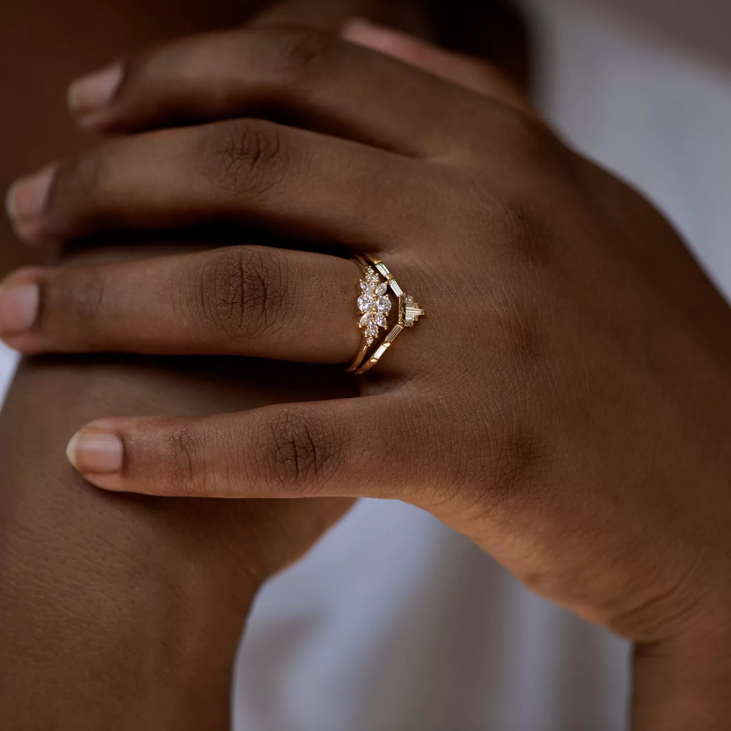 Engagement Ring with a Cluster of Diamonds - Small Flora Ring