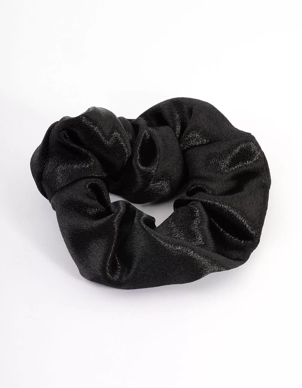 Fabric Black Satin Scrunchie