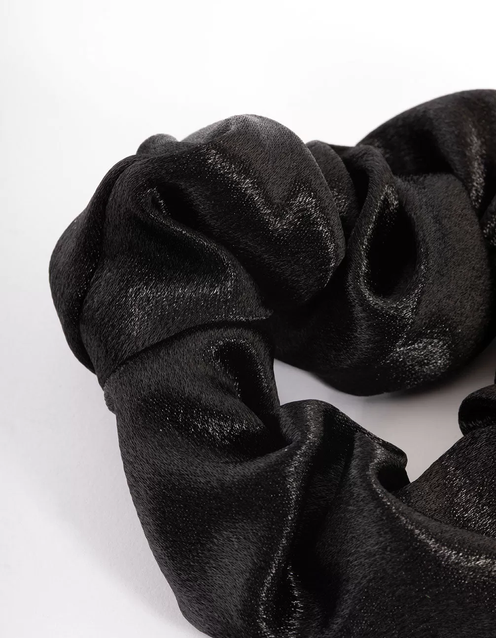 Fabric Black Satin Scrunchie