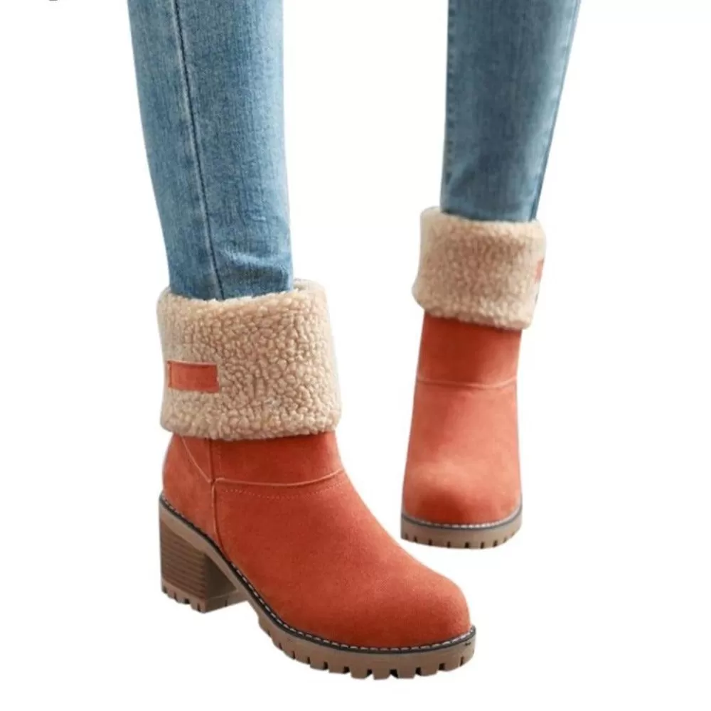 Flock Solid Middle Ankle Boots