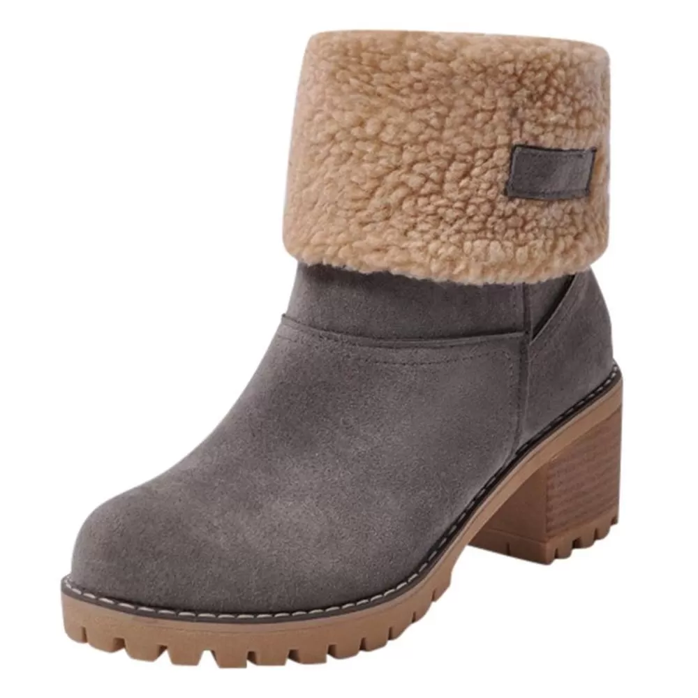 Flock Solid Middle Ankle Boots