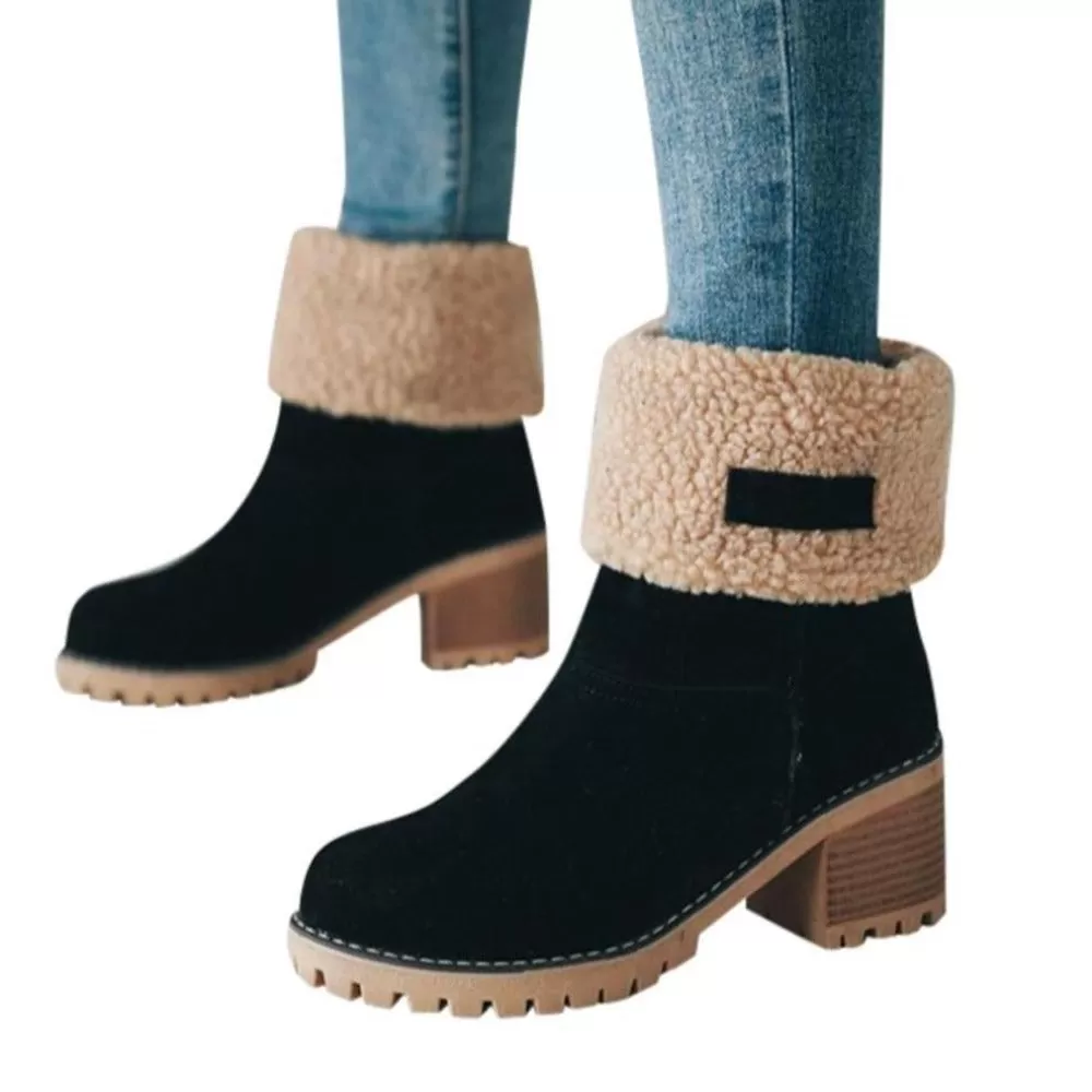 Flock Solid Middle Ankle Boots