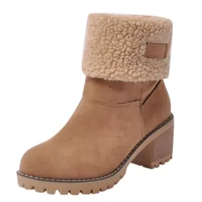 Flock Solid Middle Ankle Boots