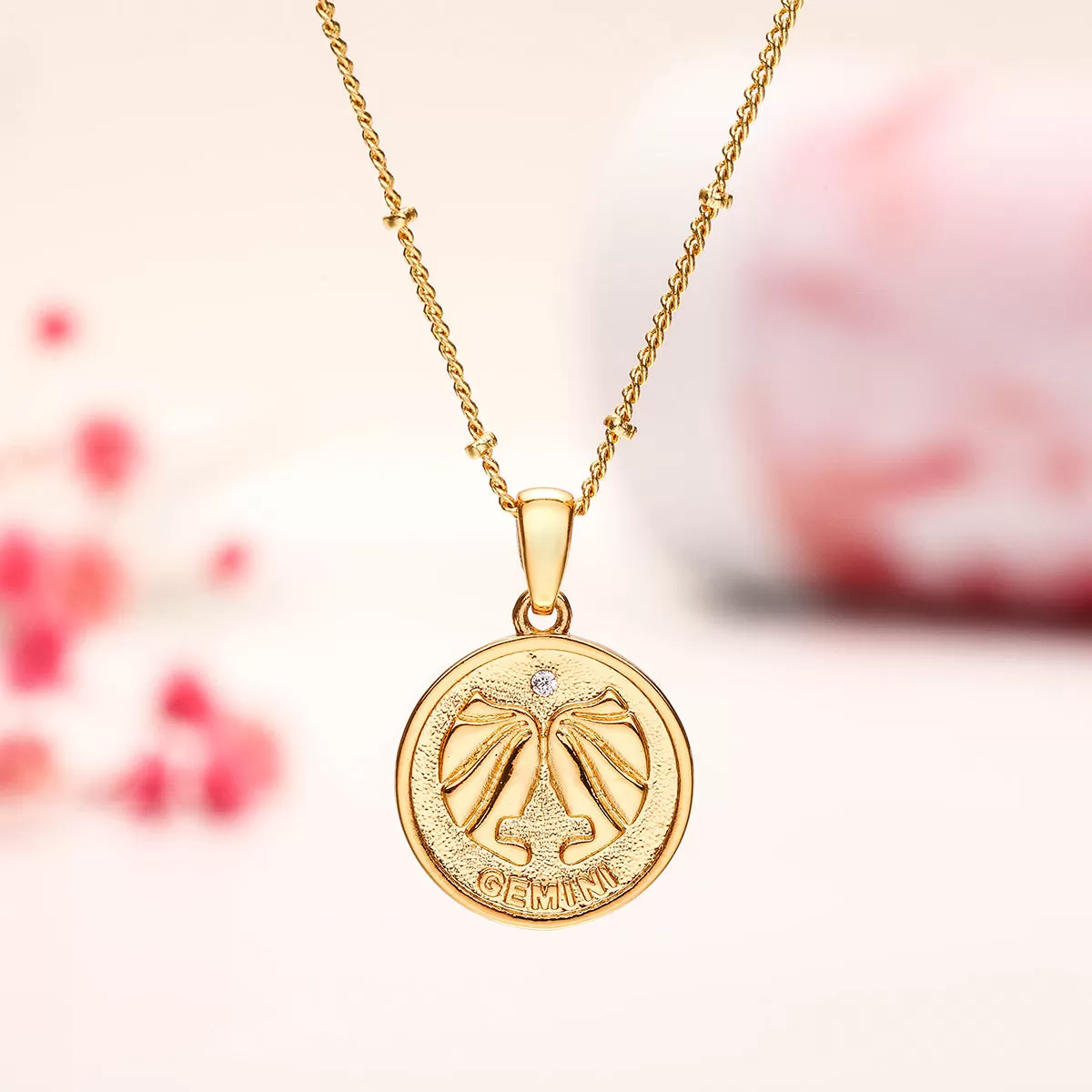 Gemini Constellation Coin Pendant Necklace