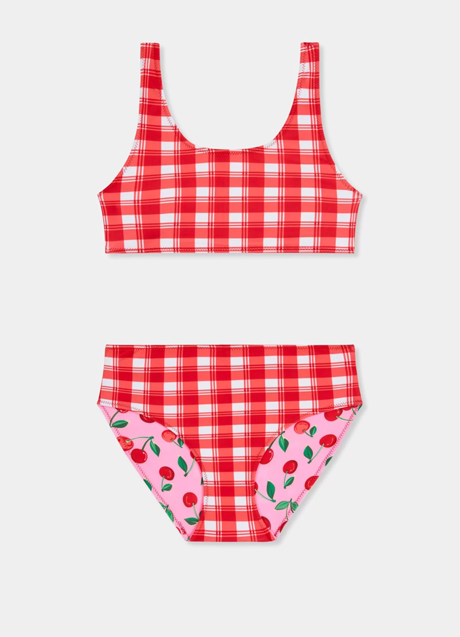 Girls Reversible Bikini - Cherry Check