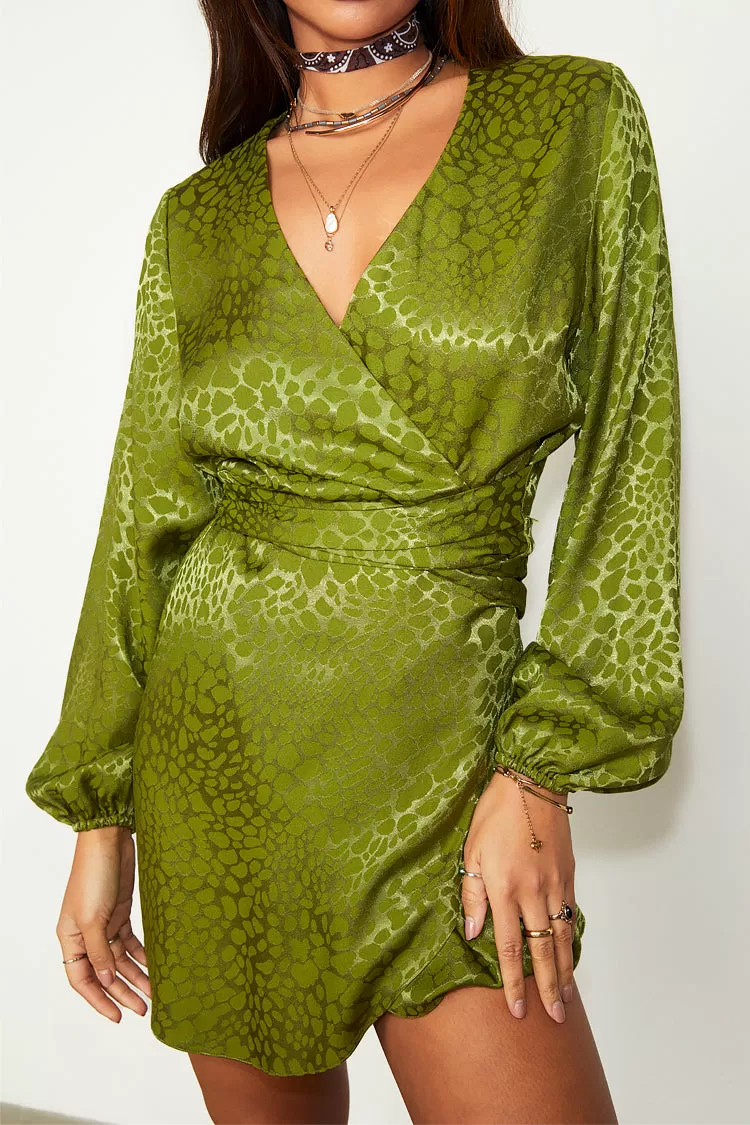 Green Jacquard Mini Vienna Dress