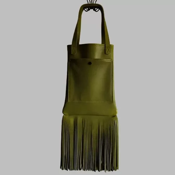 Handmade Leather Fringe Bag