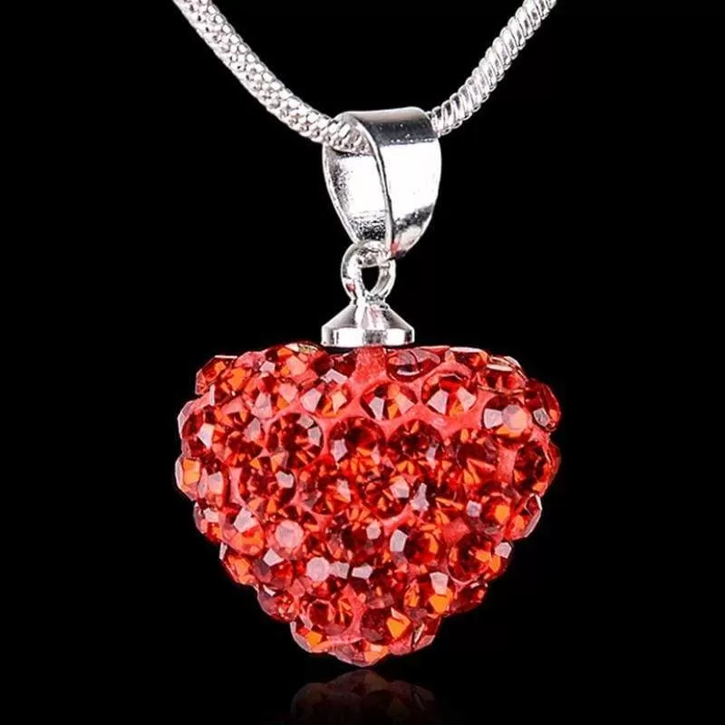 Hearts on Fire Red Rhinestone Necklace