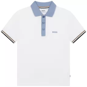 Hugo Boss Boys Short Sleeve Polo _White J25O29-10P