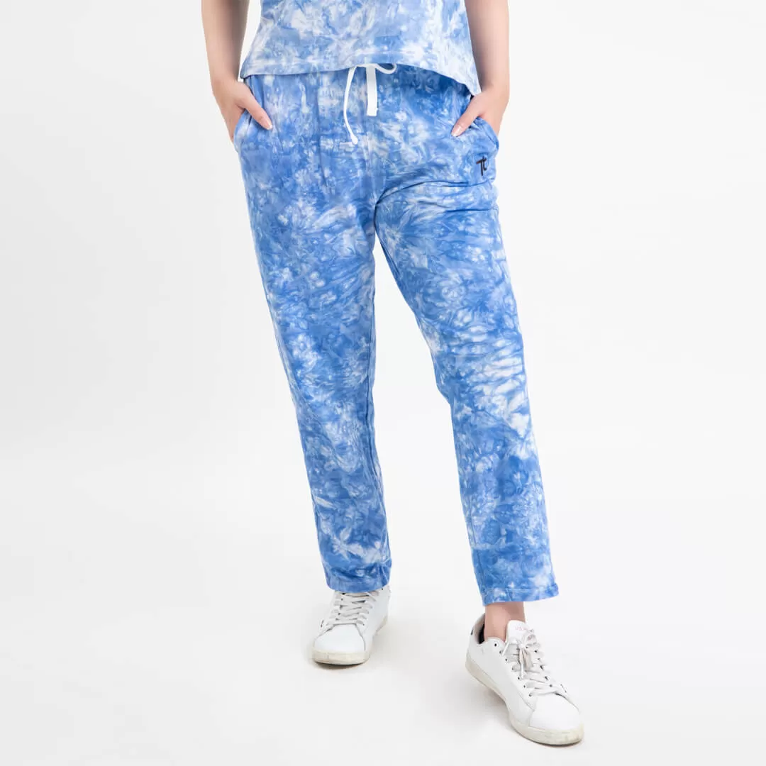 Ice Blue Tie Dye Trouser