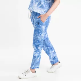 Ice Blue Tie Dye Trouser