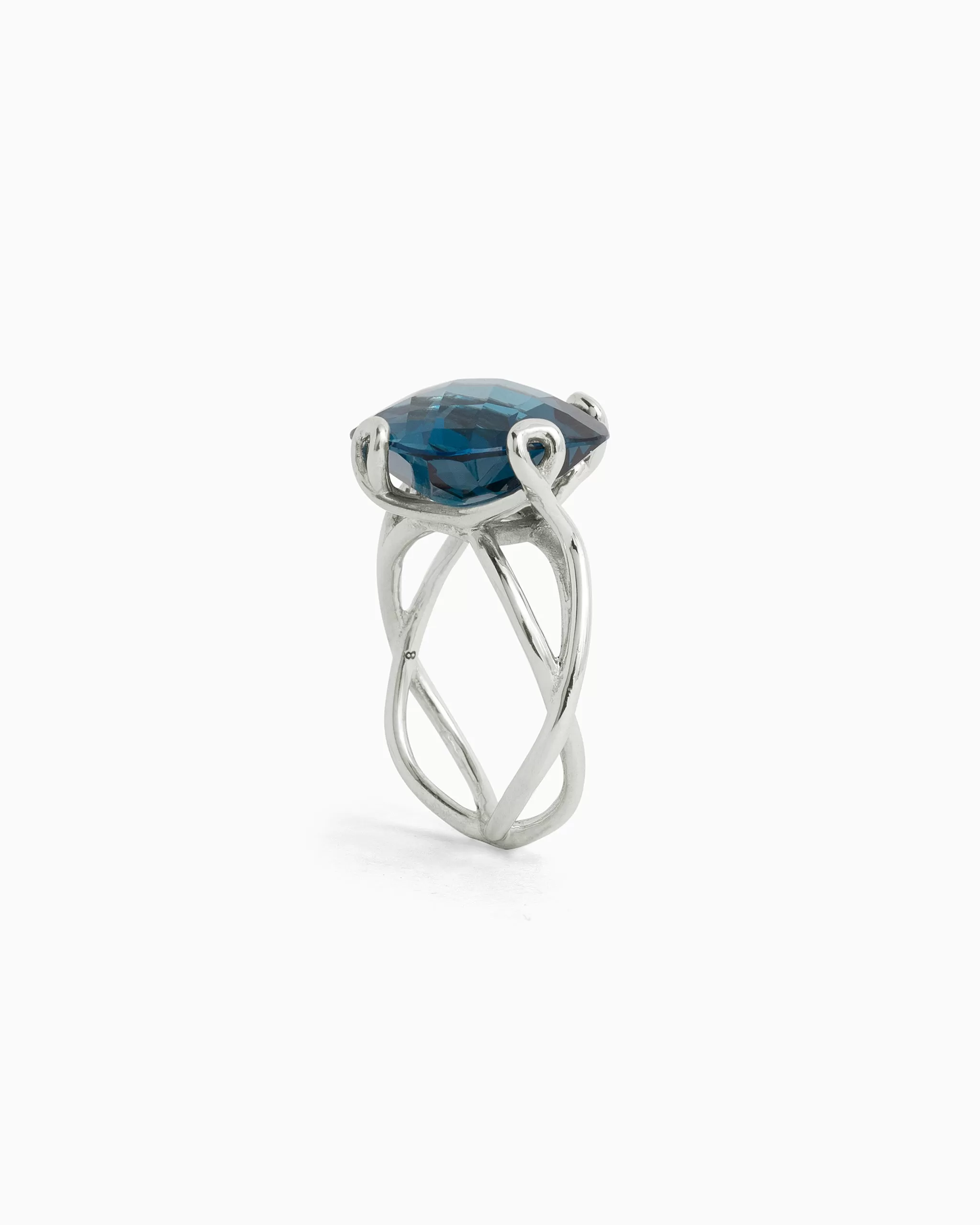 Intertwined Band Ring with Stone