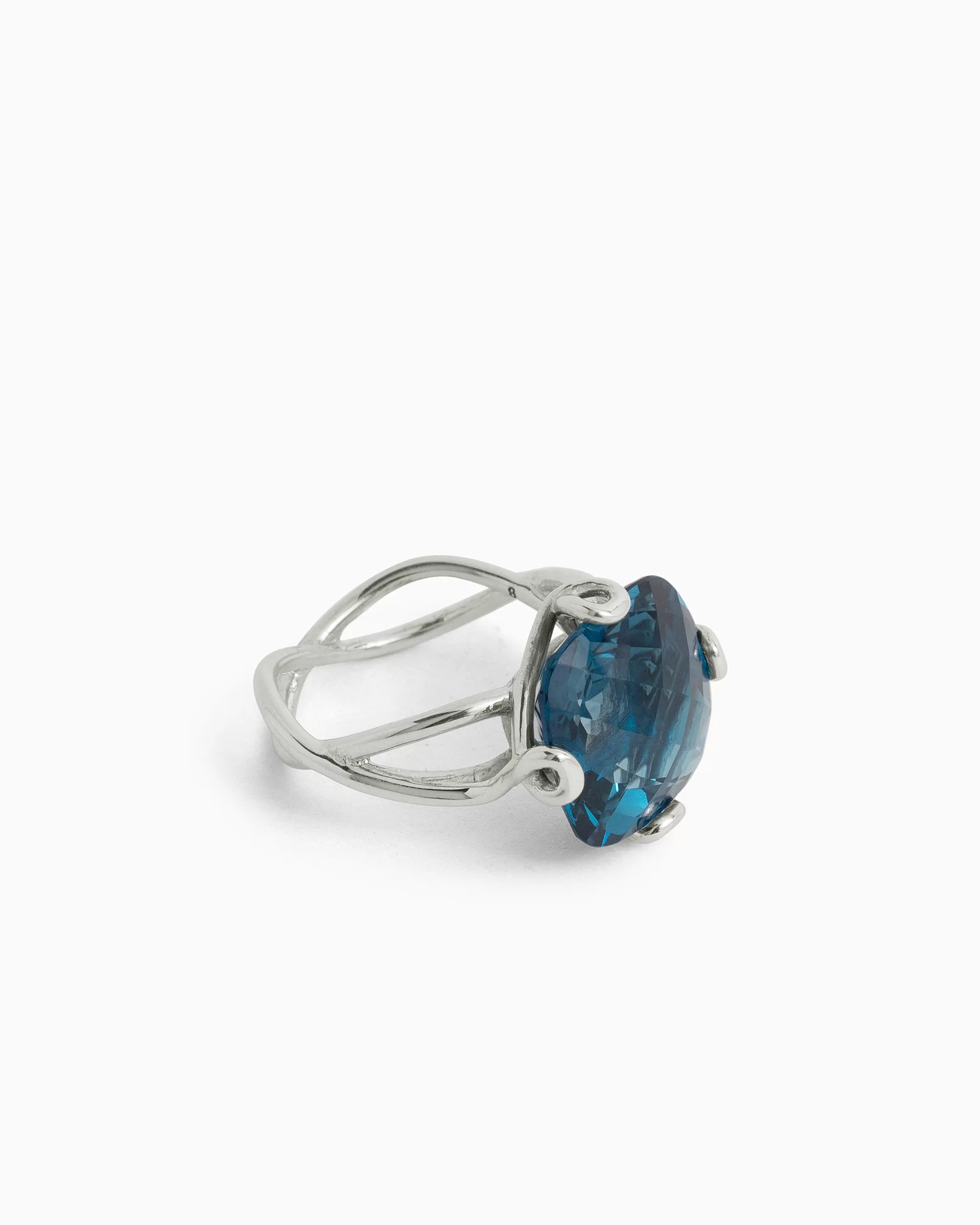 Intertwined Band Ring with Stone